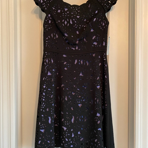 Nue by Shani blue/purple and black laser cut dress - Picture 15 of 16